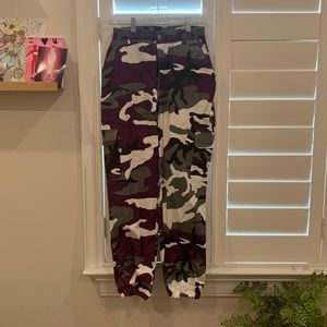 Purple Camo Cargo Pants